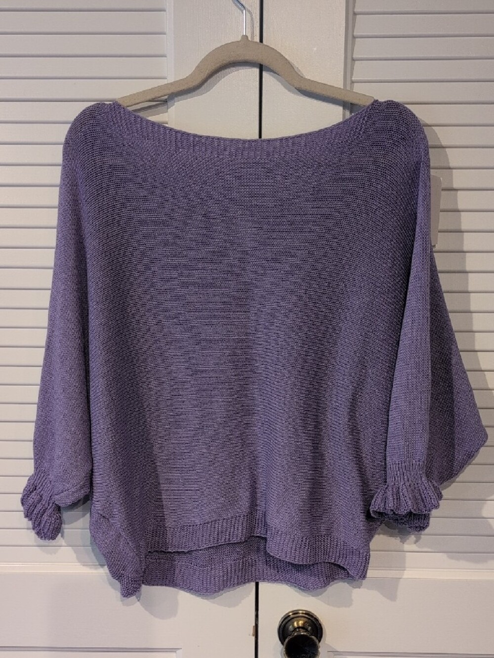 C. Constantia Made In Italy Lavender Knit Sweater with Floral Accent NWT - Picture 6 of 6